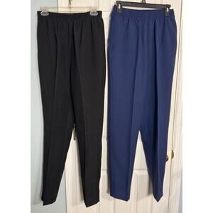 Lot Of 2 Pair Pull-on Pants, Trousers, Bon Worth, Elastic Waist, Pockets, Size S